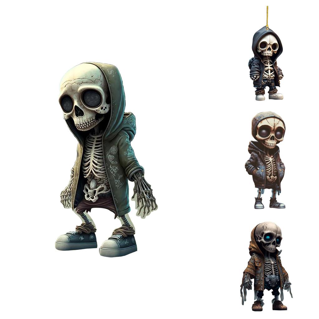 Acrylic Car Decor Skull Halloween Pendant For Vehicle Interior Enhancement