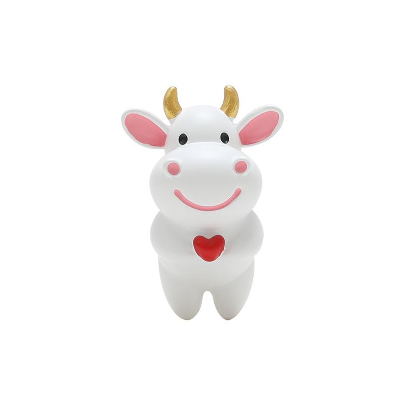 Little Bull Fridge Magnets Couple Animal Hugging Heart CartoonStereo Magnetic Sticker Cow Refrigerator Sticker Decoration