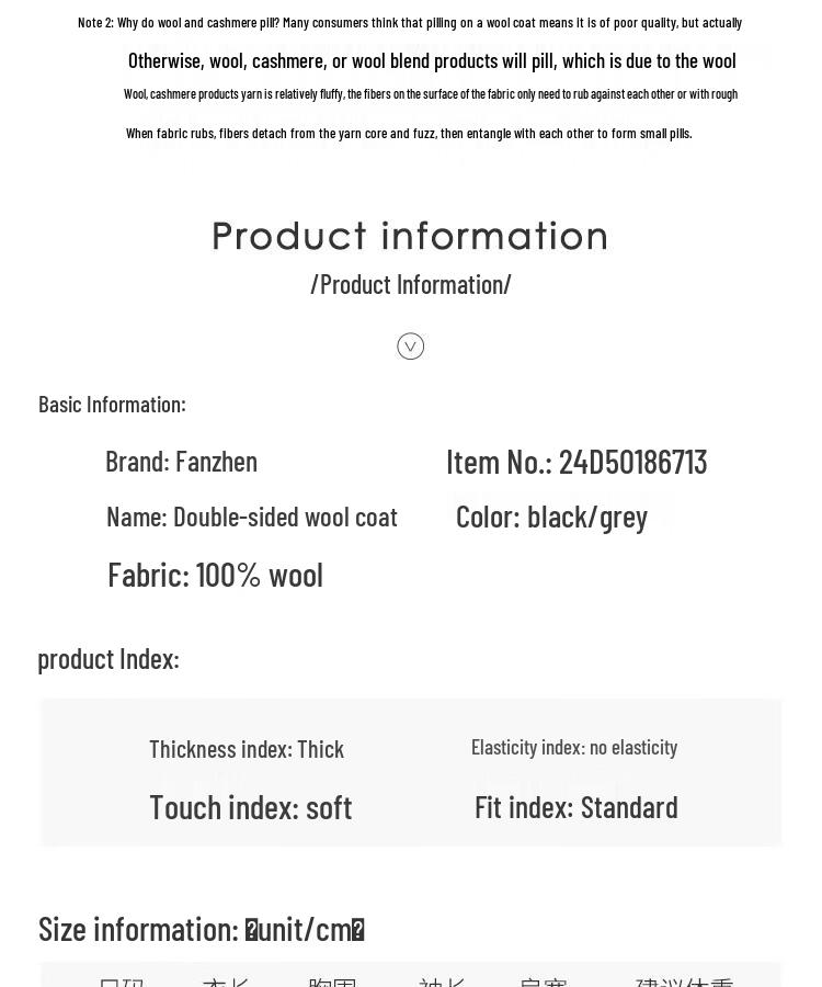 Fanzhen Men's 100% Wool Mid-Length Overcoat