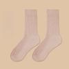 Women's Spring and Autumn Pure Cotton Antibacterial Sweat Absorbing Solid Color Breathable Mid Calf Sports Socks