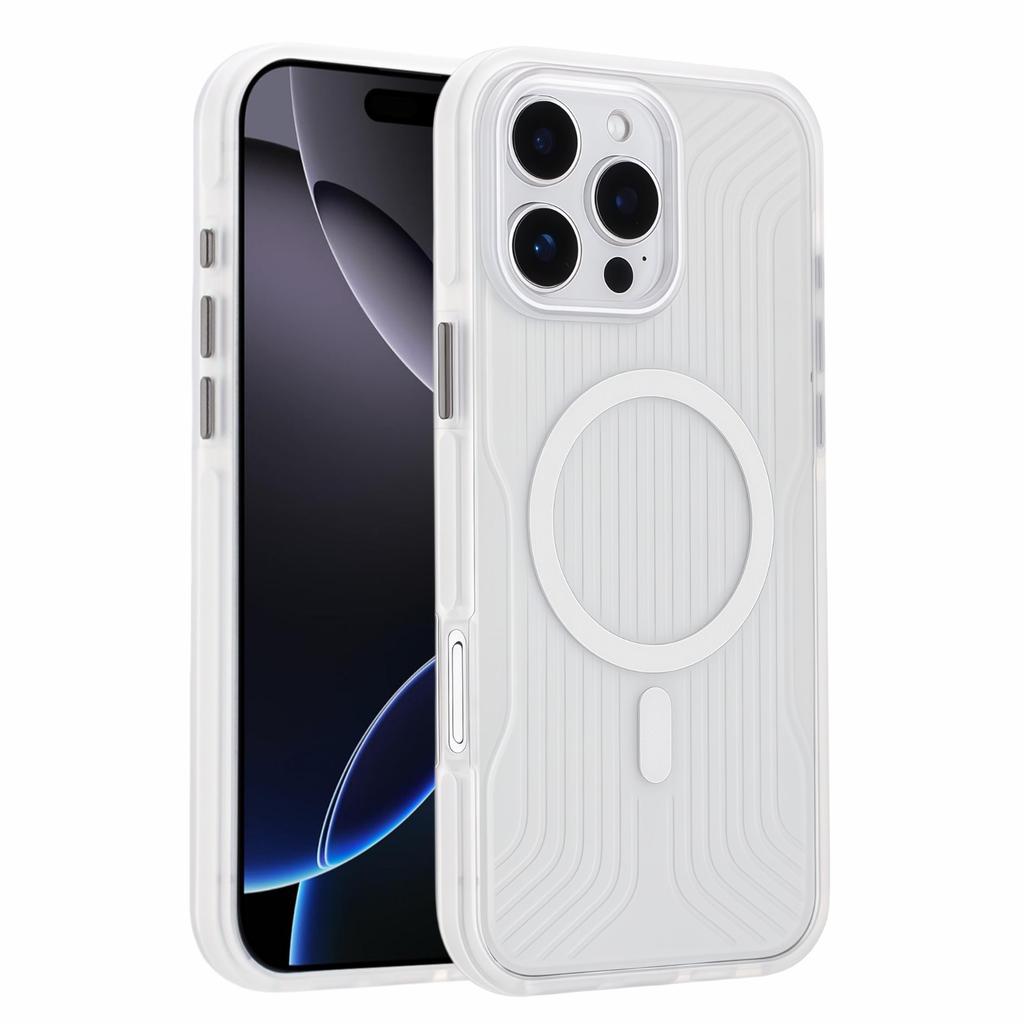 For iPhone 16 Pro Max Magnetic Case TPU PC TPE Shockproof Phone Back Cover