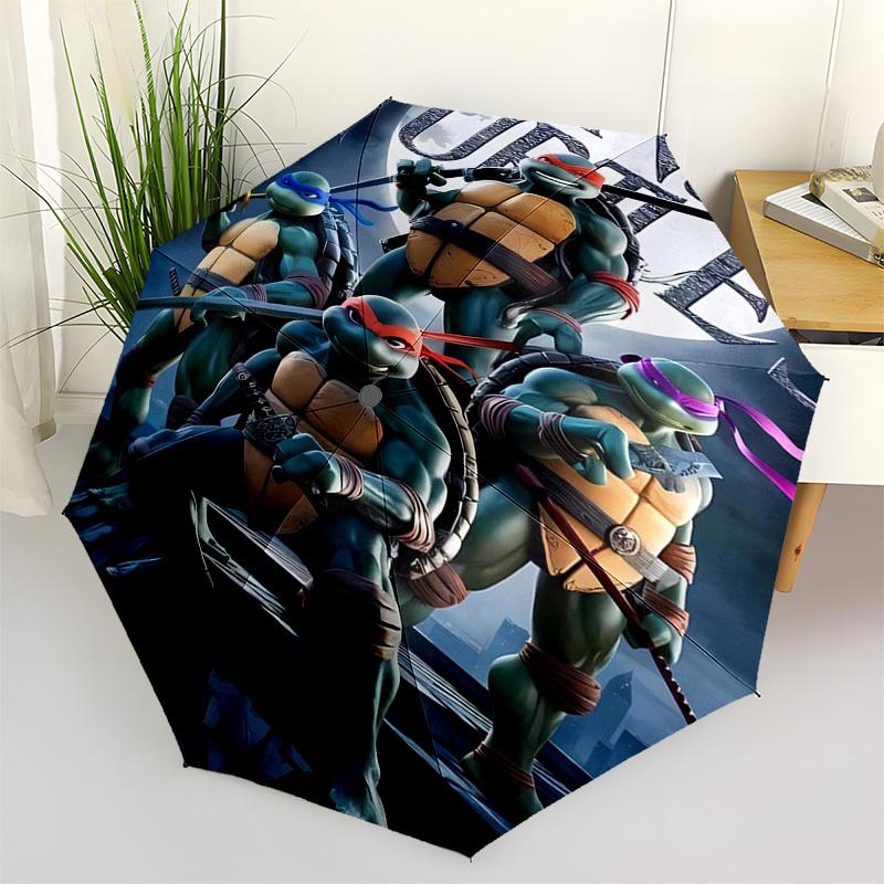 

Ninja Turtles, Rooftop Themed Automatic Opening and Closing Umbrella, Compact Travel Umbrella, Lightweight and Portable, Suitable for Beach
