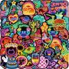 10/30/60pcs Cute Cartoon Animal Food Neon Light Stickers Funny Graffiti Sticker Skateboard Phone Notebook Decals Decoration Toy