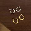Daily Glossy Vein Earrings Light Luxury Senior Sense Niche Minimalist Personality Versatile Circle Women's Ear Jewelry