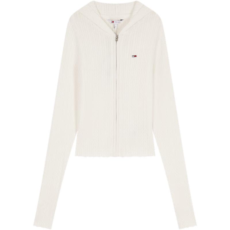 TOMMY JEANS Women's Cable Knit Hooded Cardigan
