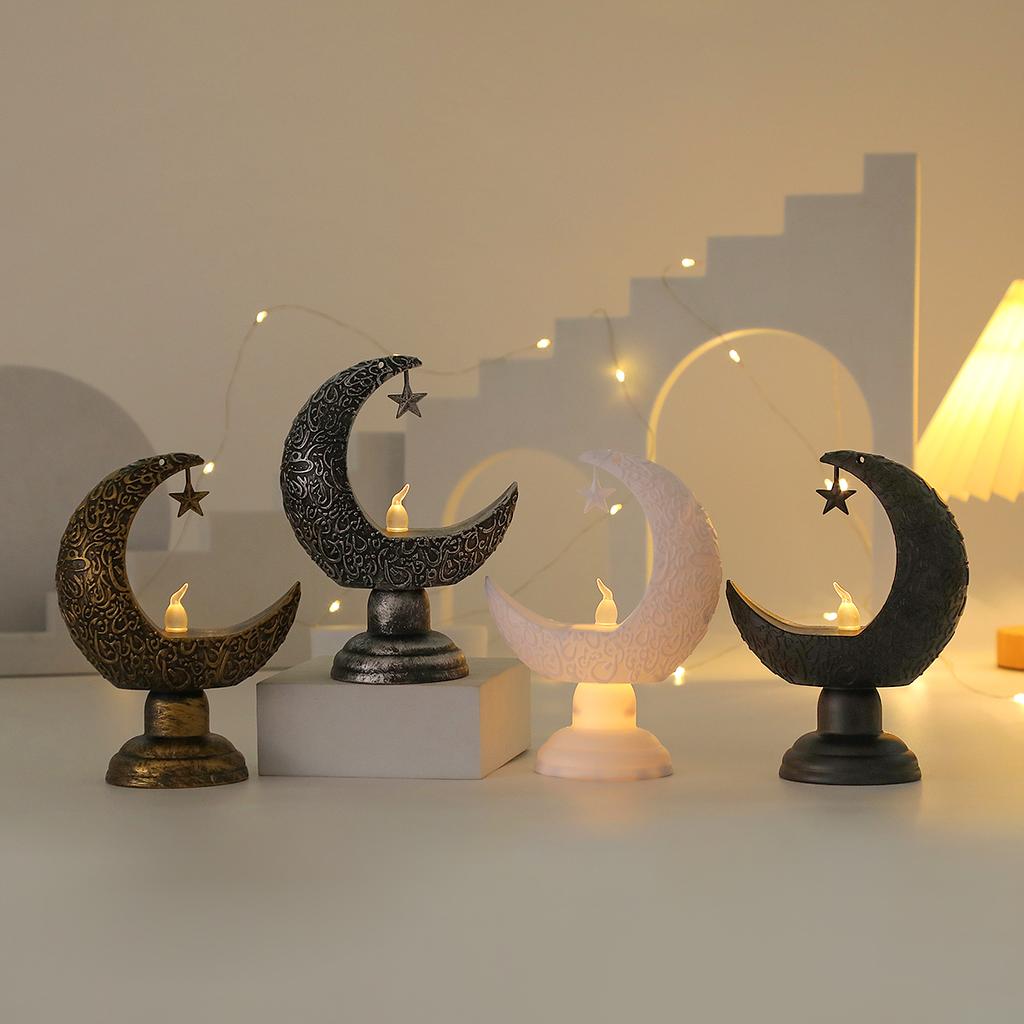 LED Moon Star Candlestick Ramadan Home Decor Candle Light Islamic Muslim Festival Party Decoration Eid Supplies 2026