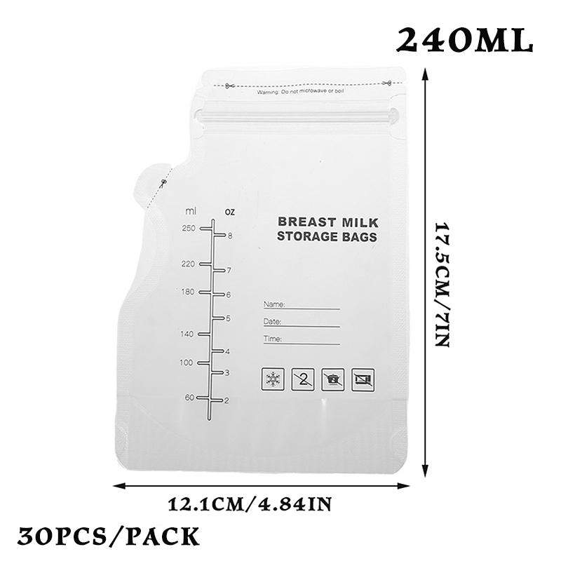 30Pcs/Pack 150/240/250Ml Easy Pour Spout Breast Milk Storage Bag Disposable Small Capacity Frozen Milk Storage Bag Bpa Free