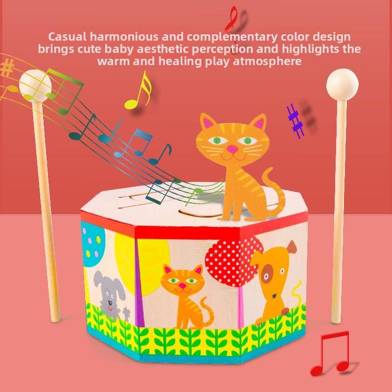 Wooden Octagonal Music Drum Toy For Kids With Sound And Early Education Play