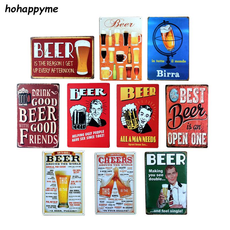 Vintage Tin Beer Signs Antique Decorative Metal Plaques Beer Carteles Vintage Metal Plaque Metal Vintage Pub 20*30cm