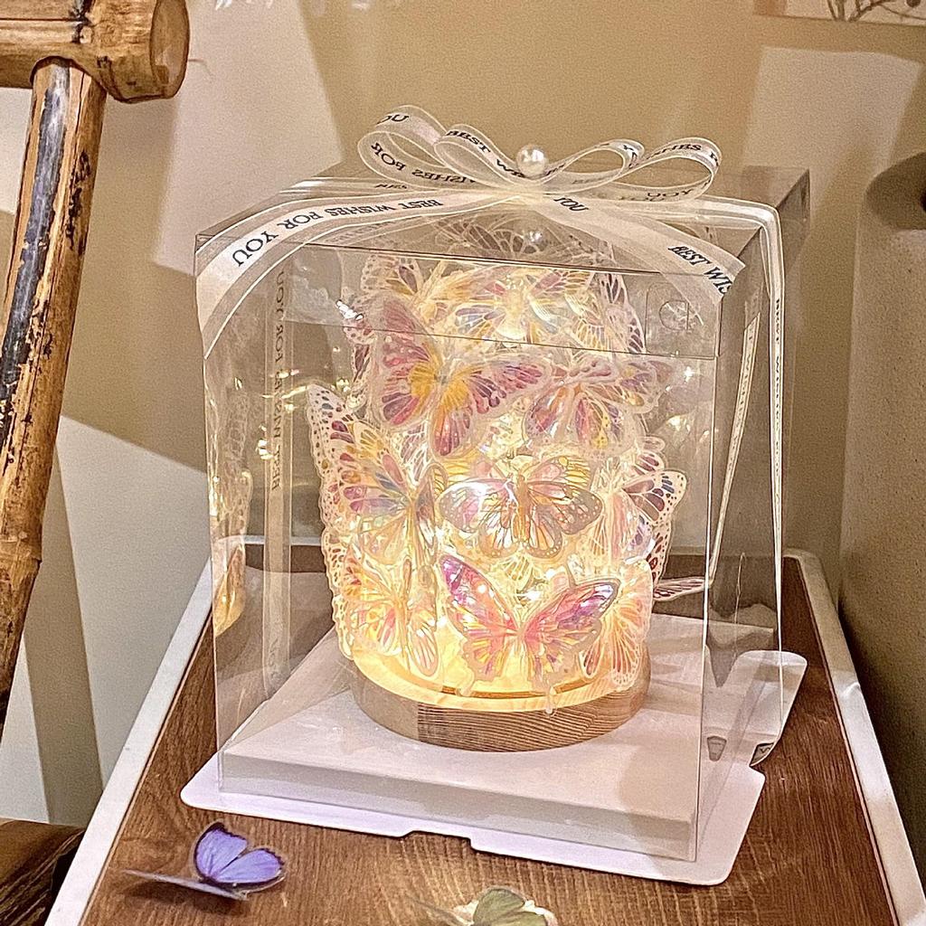 Luminous Butterfly Night Light Ornament - Ancient Style for TV Cabinet or Desk Decor