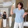 Large Size Women's Temperament Commuter Polo Collar T-shirt 2026 Summer Shoulder Thin Short-sleeved Top 144201