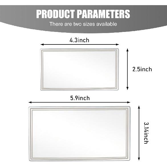 2 PCS Car Sun Visor Mirror, Stick-on High-definition Shatter-proof Stainless Steel Cosmetic Mirror Not Block Line of Sight, Convenient Travel