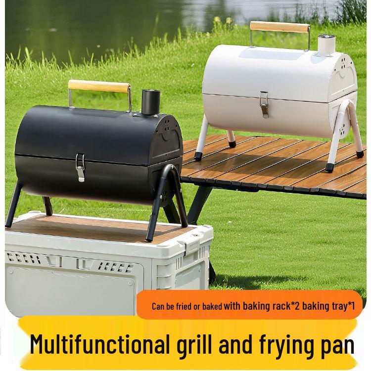 Portable Folding Double-Sided BBQ Grill & Multi-Functional Stewing Pan