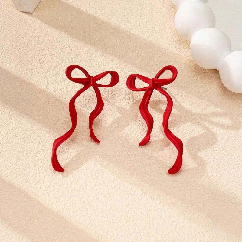 Delicate Bowknot Earpieces Elegant Ballet Style Bowknot Earrings Fashionable Ear Piercing Ear Studs Jewelry