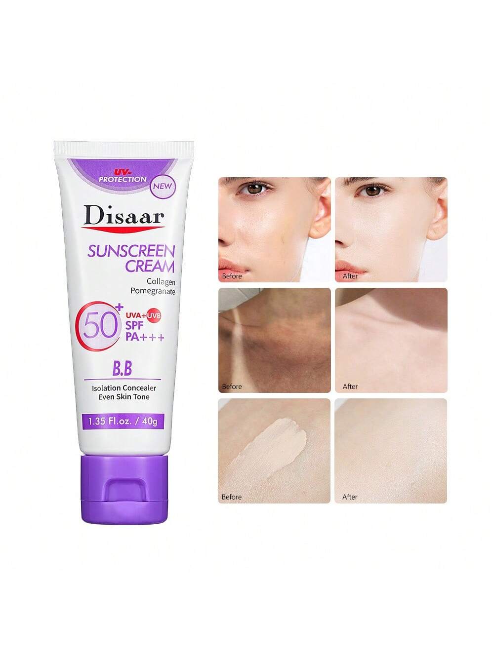 

1шт солнцезащитный крем BB крем 40 г консилер солнцезащитный крем для тела солнцезащитный лосьон бежевый