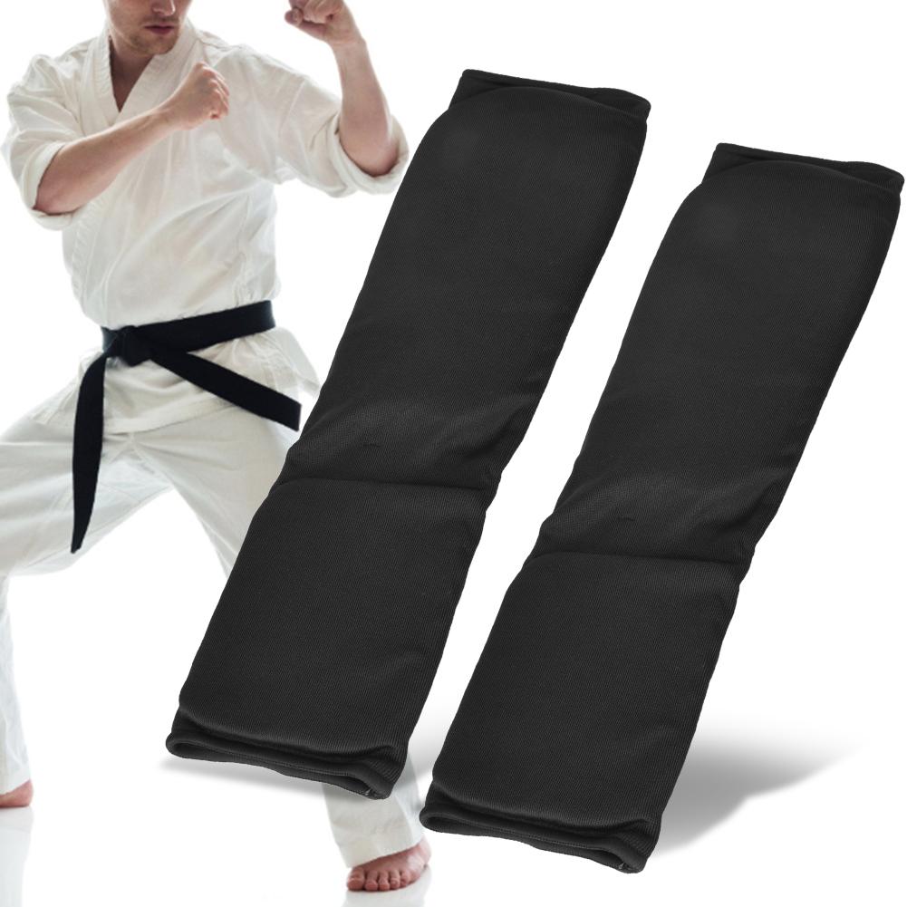 2 Stück Verdickter Sport Beinschutz Beinschutz Schienbeinschoner Schutzausrüstung für Karate Muay Thai Sandablack M
