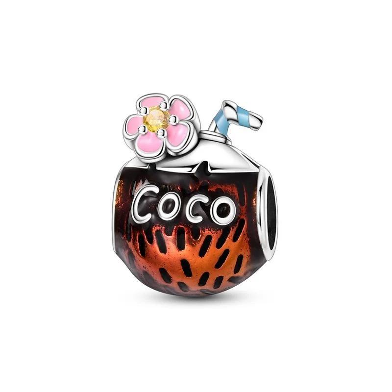 New Original Copper Summer Charms Cake Fruit Ice Cream Candy Beads For Necklace Diy Bracelet Present Jewellery