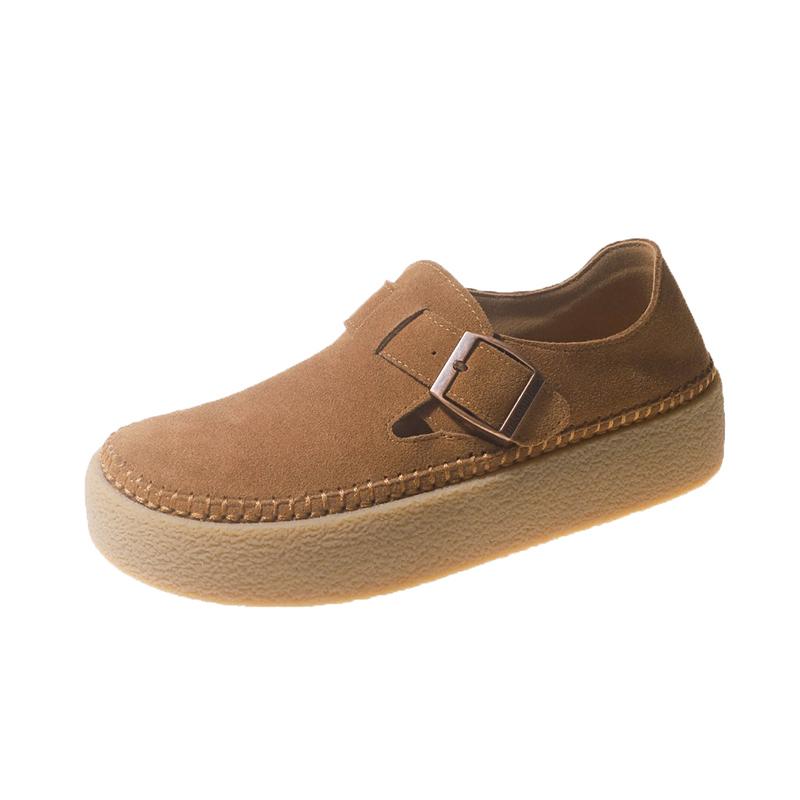 

Мода 2024 Весна и Осень Новые Большого размера Толстая подошва Универсальные Женские лоферы Повседневные С круглым носком Слипоны Клоги Низкие туфли Zapatos 42 шоколадный