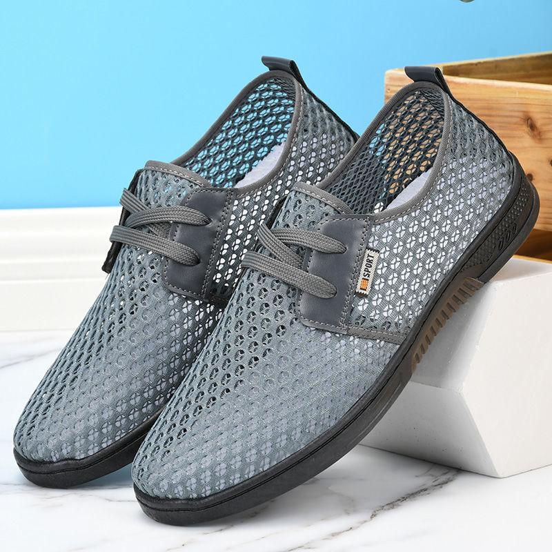Ny ankomst Herre Fritidssko Sommer Nye Lette og Pustende Herre Sneakers Hul Myk Såle Sklisikker Tynn Sneakers