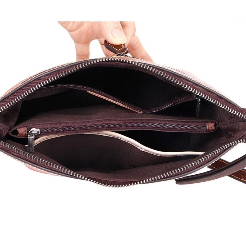 Vintage design Tašky přes rameno s květinovým vzorem z pravé kůže Crossbody kabelka pro ženy Dámská růžová kabelka