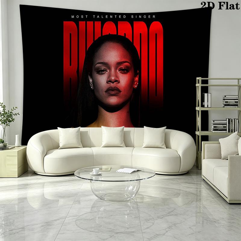 Rihanna Savage Wall Tapestry Aesthetic Wall Hanging Printed Fabric Blanket Decorative Tapestries for Bedroom Living Room Home Decor