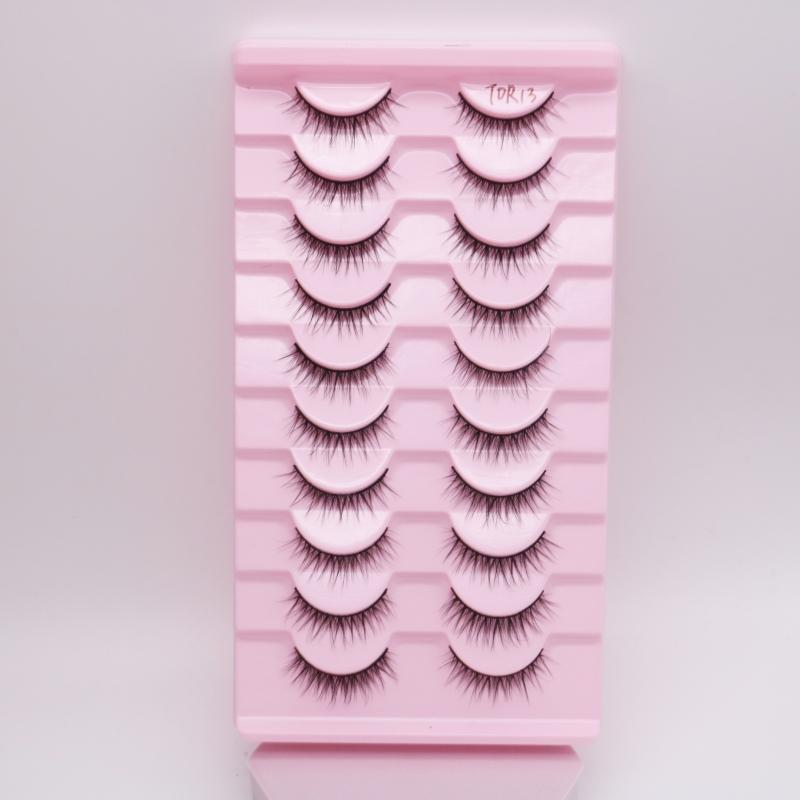 Private Label False Lashes 10 Pairs 3d Faux Eyelashes Natural Styles Makeup Mink Eyelash