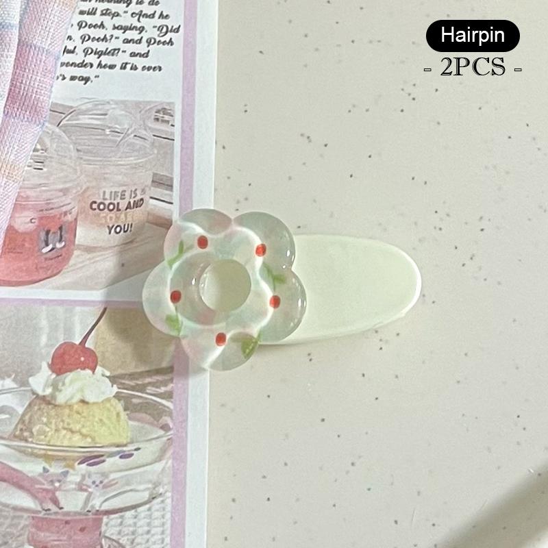 1/2 szt. Breloczek z kwiatem w kolorze galaretki, słodki, uroczy, klips do włosów z kwiatem, akcesoria do dekoracji torebki, prezent
