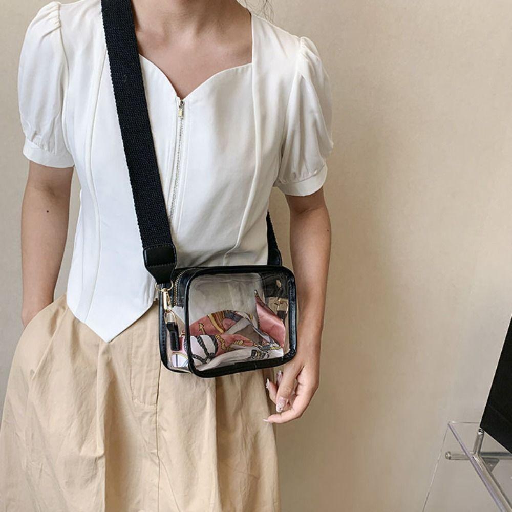Storage Bag Transparent Jelly Crossbody Bag Clear Transparent Handbag PVC Shoulder Bag Outdoor