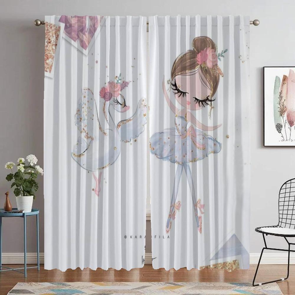 Balet Dekoracja Halloween Zasłony do Salonu Zasłona do Pokoju 2 Panele Podział Domowe Wnętrze Zasłony Żaluzje Kuchnia