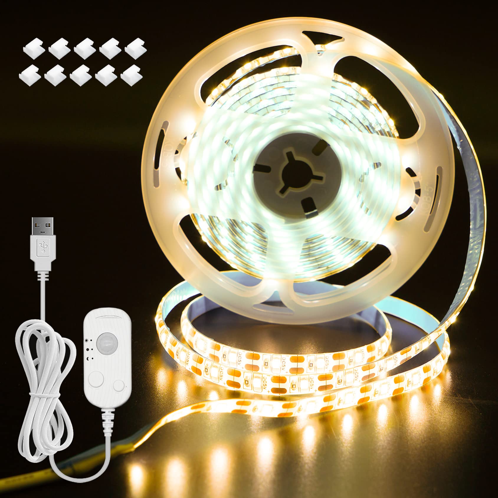 

LED Strip Light, Illumination Light, Stepless Dimming, Warm White, Waterproof, Motion Sensor, Light Sensor, Indirect Lighting, Front-Facing Lighting,