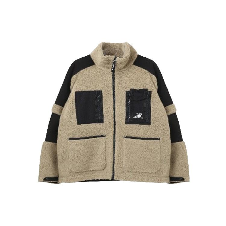New Balance Men s New Balance Casual Colorblock Fleece Lamb s Wool Jacket Khaki MDA43121-BEI XXL
