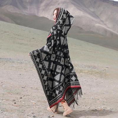 Yunnan Dali Ethnischer Stil Damen Warmer Kapuzen-Schal Umhang