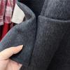French Style Double-Breasted Reversible Wool Tweed Coat Women's Mid-Length Cashmere Blend Versatile Chic