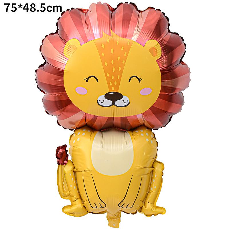 Animal Aluminum Film Balloon Leopard Sitting Giraffe Lion Crocodile Zebra Arrangement Party Decorative Balloon