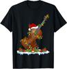 NEW Funny Cello Music Lover Xmas Lighting Santa Cello Christmas T-Shirt S-3XL
