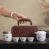 Outdoor Camping Kuaike Cup Travel Tea Set Tianxiang Peony Hand Grab Pot Guochao Dehua White Porcelain Set Company