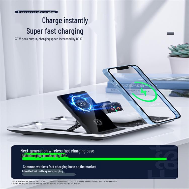 Cross-Border 4-in-1 Wireless Charger for Smartphones, Earphones, and Watches