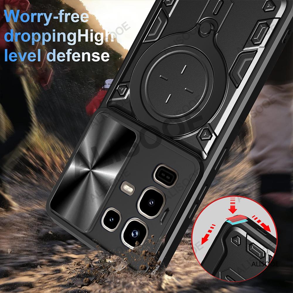 Funda for Infinix Note 50 Pro 4G Note 50X 50S Case Slide Camera Ring Stand Protect Cover for Infinix Note 50 Pro+ Plus 5G Capa