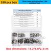 350pcs/set Stainless Steel Three Wave Spring Washers For Bolts Screws Workshop Equipment Accessories