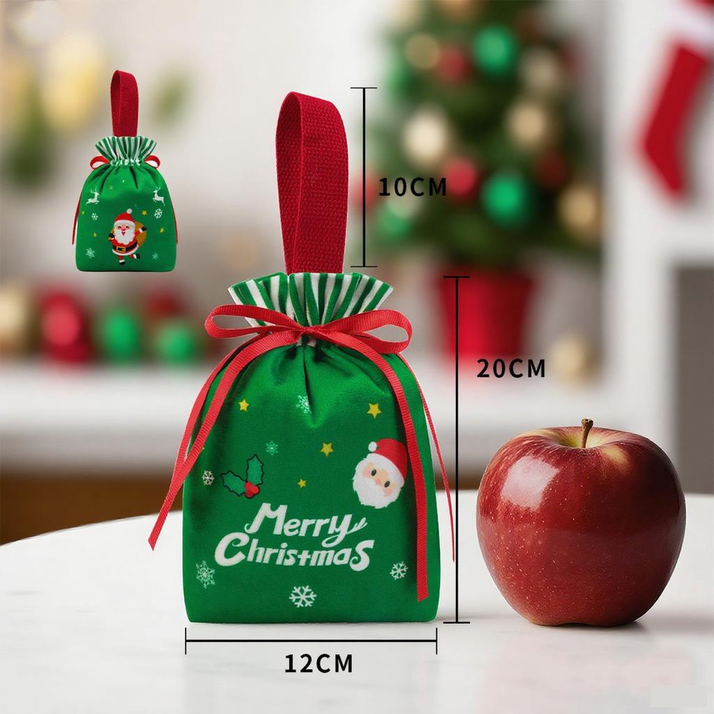 High Quality Velvet Christmas Gift Bag Drawstring Candy Box DIY Christmas Apple Storage Bags Home New Year Party Decoration