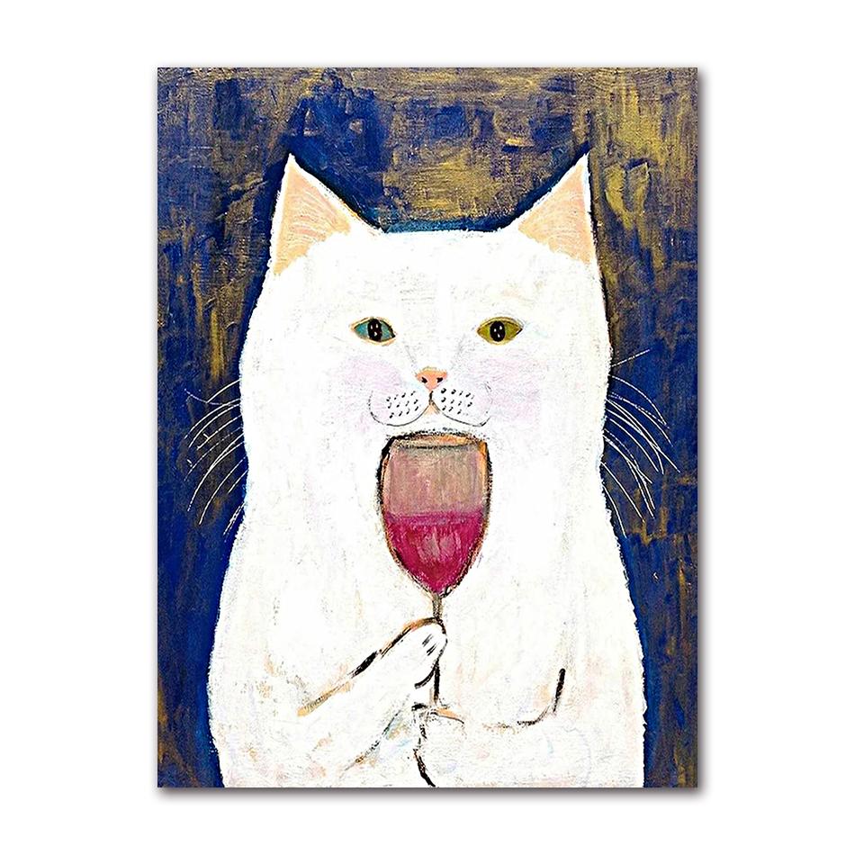 Cats and Dog Nordic Cute Simple Cartoon Canvas Poster Unframed Wall Art Painting Fashion Home Decoration living room accessories