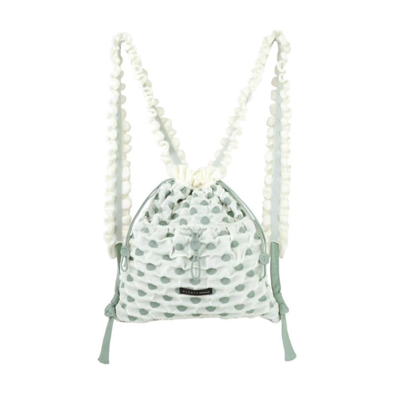 Pleatsmama Ivory Polka Dot Backpack