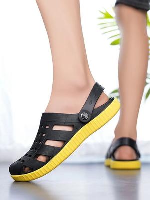 Fashion With Platform Men's Sandal Height Descount Number 41 Daily Use Comfortable Trend 2025 New Arrival Casual Color Pvc 39 Male Shoe