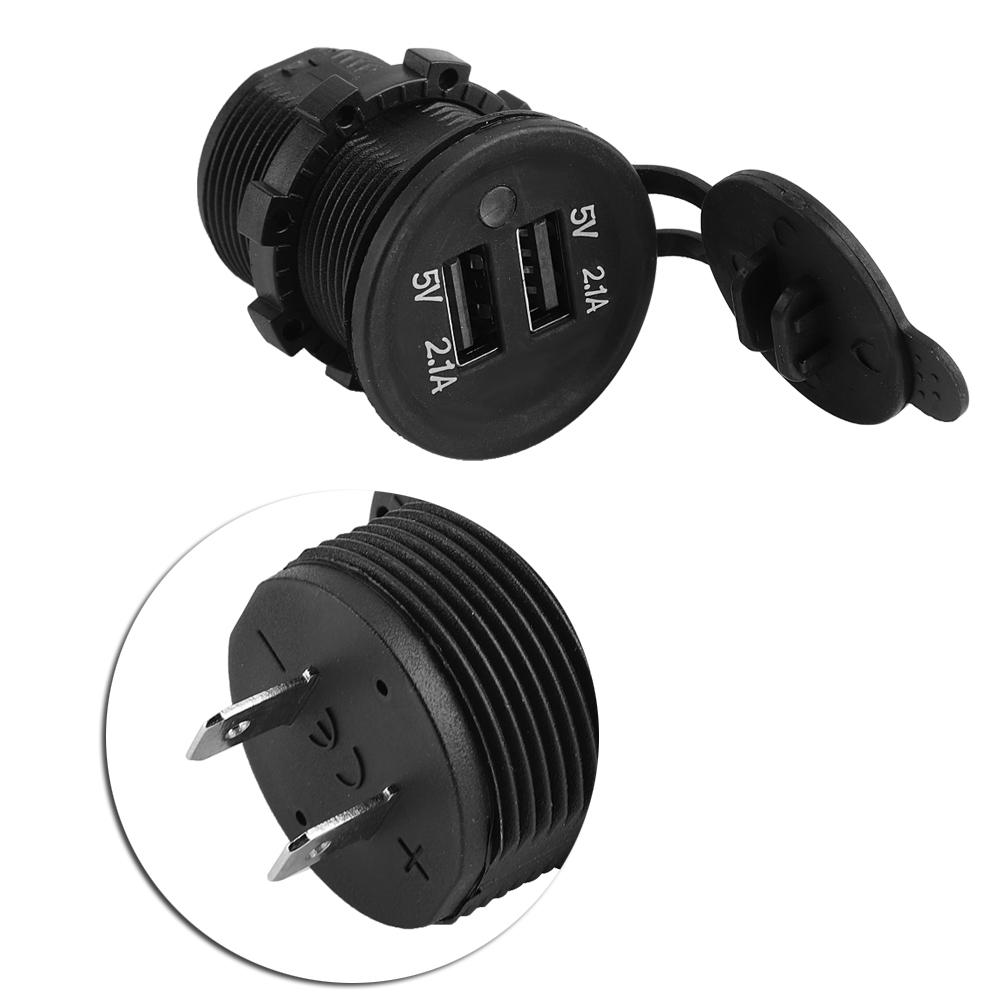 5V 2.1A Dual USB Charger Cigarette Lighter Adapter Female Socket Plug for Car Motorcycle Truck