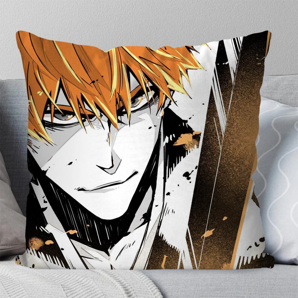 Kurosaki Ichigo Anime Bleach Pillow Case Square Pillow Bedroom Sofa LeisureComfort Cushion Car Living Room Home Decoration 40X40