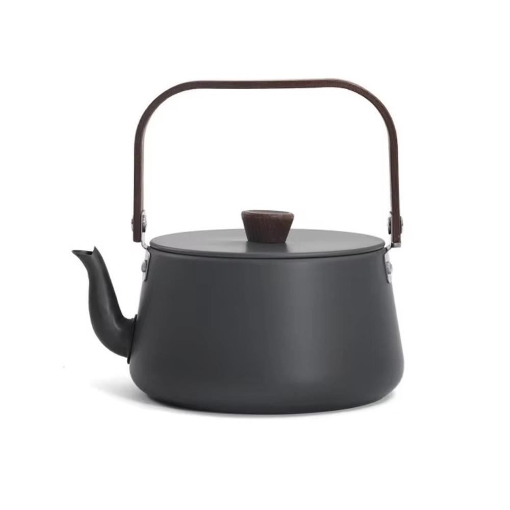 

Portable Camping Kettle Cookware Coffee Pot 1.1L Lightweight Aluminum Alloy with Wooden Handle Outdoor Tea Coffee Pot for Hiking