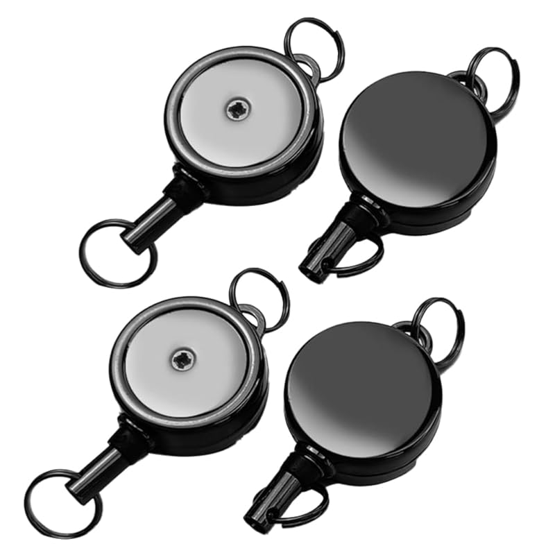 

[HNENCIER] reel keychain reel key telescopic Hanging name tag reel Ideal for anti-lost fishing and mountain climbing Extends to 320mm metal fittings
