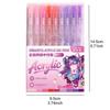 9pcs Colorful Acrylic Gel Pens Retractable Highlighters & Drawing Pens Set Anime Pastel Colors Designs 0.8mm Ballpoint A3234