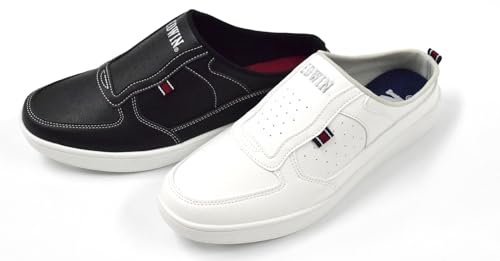 EDWIN Men's Slip-On Sneakers, Clogs, and Sliders, Stylish, Lightweight, Easy to Match, Perfect for Office or Casual Wear, Size 26.5cm, Black, EDW-7060