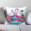 Tropische Rosa Flamingos Kissenbezug Polyester Leinen Samt Muster Reißverschluss Dekoration Kissenhülle Zuhause Kissenhülle x
